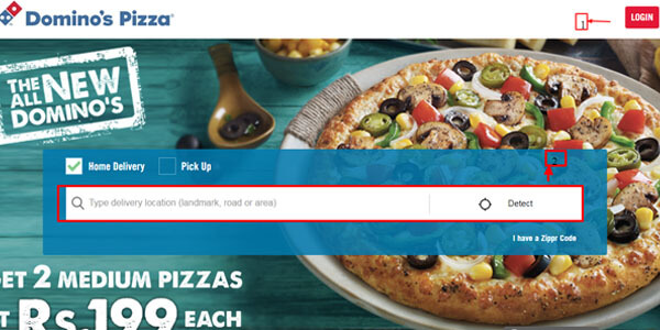 Login at Dominos India site through CouponZeta