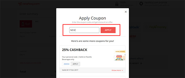 nearbuy codes