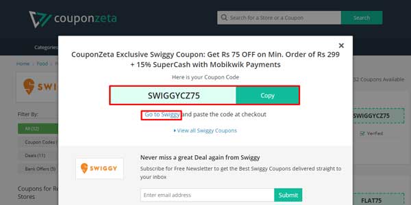 Swiggy coupons